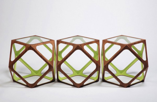多面玲瓏幾何體創意矮桌燈具組合