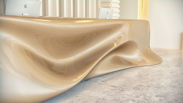 推崇自然主義的流線型桌子