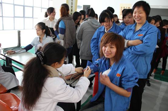 寶縵家紡組織員工進行年度健康體檢